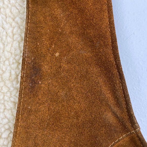 Vintage 70s 80s Trucker Vest Men's Sz 46 shearling Fur lined Suede leather AS IS - Picture 4 of 11